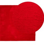 vidaXL Vloerkleed laagpolig zacht en wasbaar 120x120 cm rood