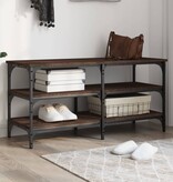 VidaXL Schoenenbankje 100x38,5x49 cm bewerkt hout bruineikenkleurig