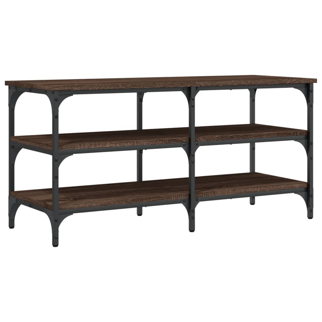 VidaXL Schoenenbankje 100x38,5x49 cm bewerkt hout bruineikenkleurig