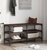 VidaXL Schoenenbankje 100x38,5x49 cm bewerkt hout bruineikenkleurig