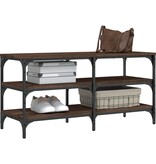 VidaXL Schoenenbankje 100x38,5x49 cm bewerkt hout bruineikenkleurig