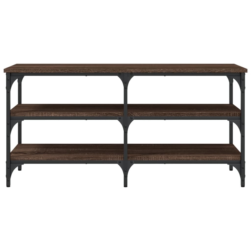 VidaXL Schoenenbankje 100x38,5x49 cm bewerkt hout bruineikenkleurig