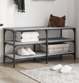 VidaXL Schoenenbankje 100x38,5x49 cm bewerkt hout grijs sonoma