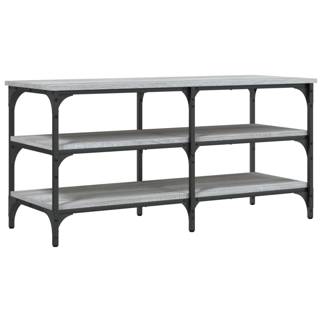 VidaXL Schoenenbankje 100x38,5x49 cm bewerkt hout grijs sonoma