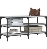 VidaXL Schoenenbankje 100x38,5x49 cm bewerkt hout grijs sonoma