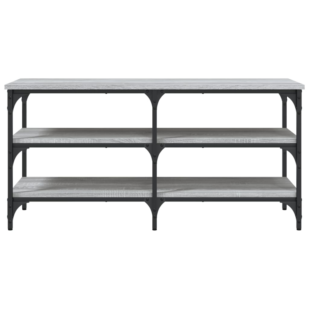 VidaXL Schoenenbankje 100x38,5x49 cm bewerkt hout grijs sonoma