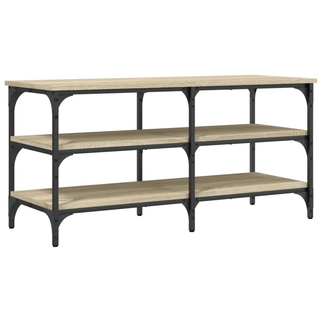 VidaXL Schoenenbankje 100x38,5x49 cm bewerkt hout sonoma eikenkleurig