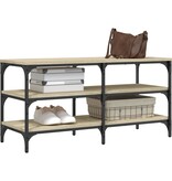 VidaXL Schoenenbankje 100x38,5x49 cm bewerkt hout sonoma eikenkleurig