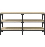VidaXL Schoenenbankje 100x38,5x49 cm bewerkt hout sonoma eikenkleurig