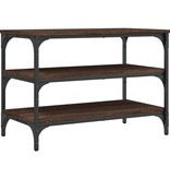 VidaXL Schoenenbankje 70x38,5x49 cm bewerkt hout bruineikenkleurig