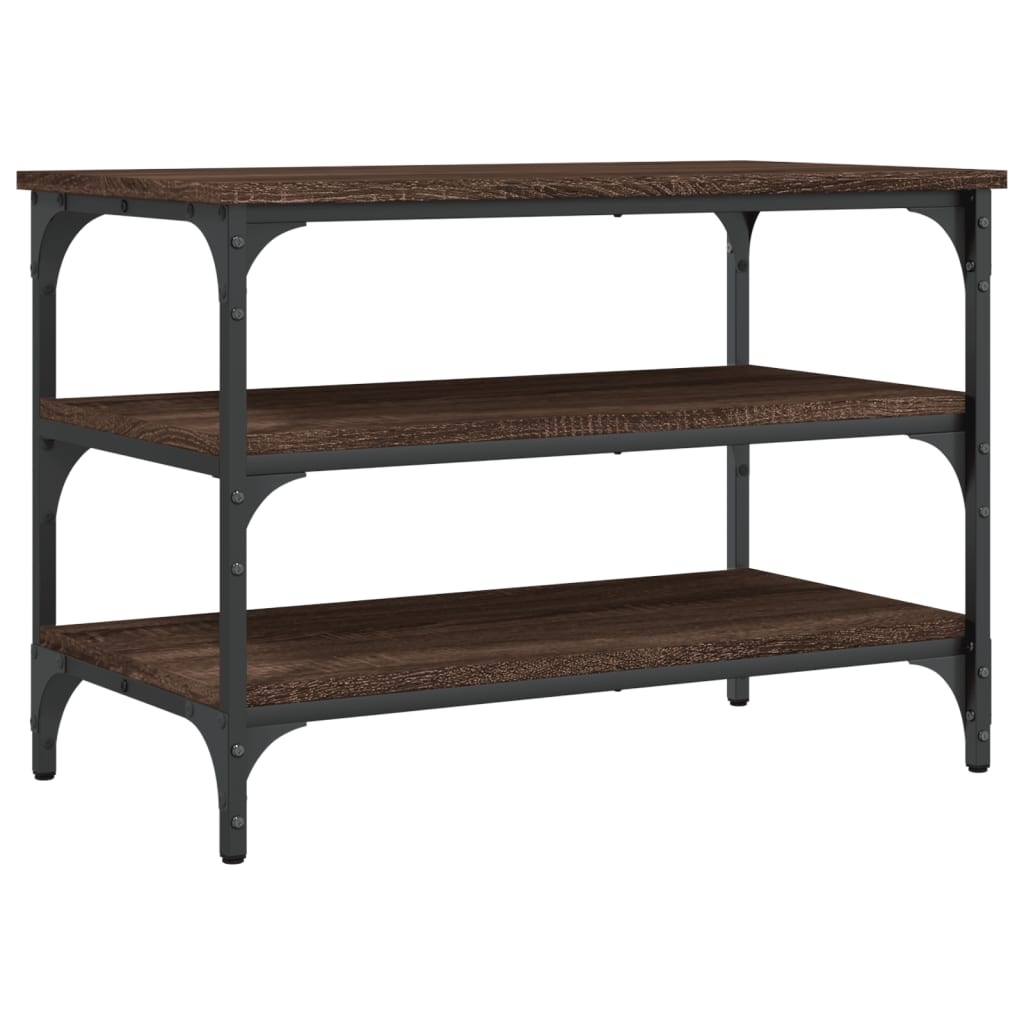 VidaXL Schoenenbankje 70x38,5x49 cm bewerkt hout bruineikenkleurig