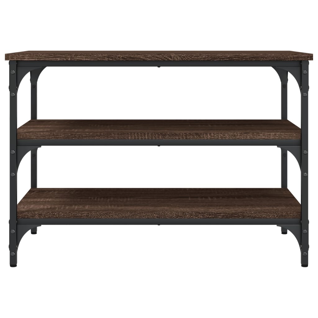 VidaXL Schoenenbankje 70x38,5x49 cm bewerkt hout bruineikenkleurig