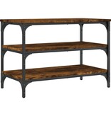 VidaXL Schoenenbankje 70x38,5x49 cm bewerkt hout gerookt eikenkleurig