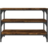 VidaXL Schoenenbankje 70x38,5x49 cm bewerkt hout gerookt eikenkleurig