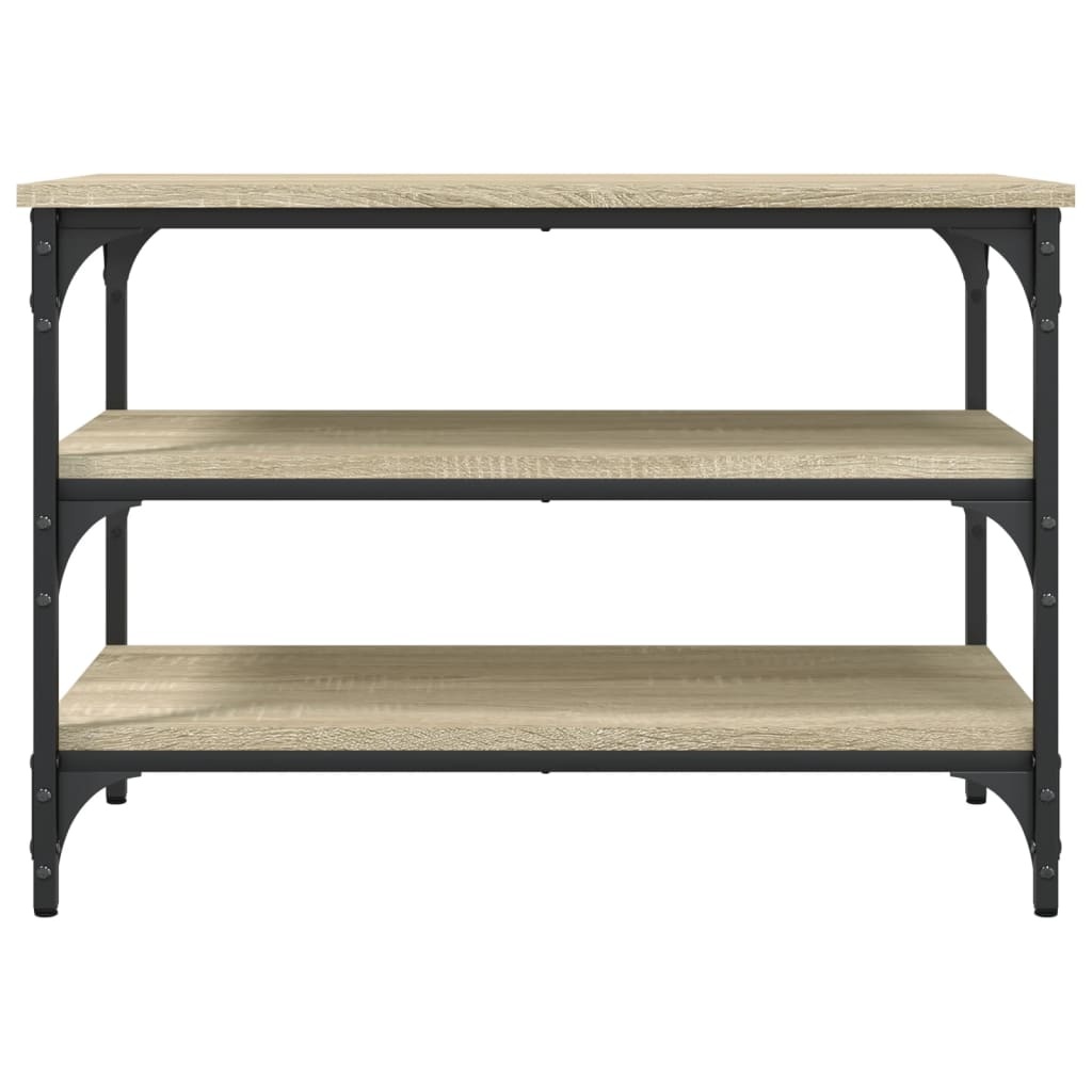 VidaXL Schoenenbankje 70x38,5x49 cm bewerkt hout sonoma eikenkleurig