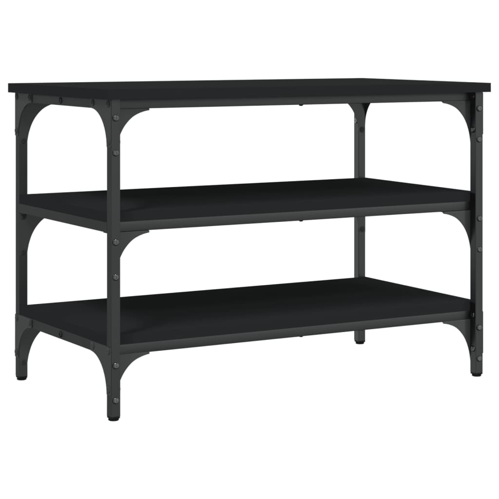 VidaXL Schoenenbankje 70x38,5x49 cm bewerkt hout zwart