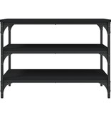 VidaXL Schoenenbankje 70x38,5x49 cm bewerkt hout zwart