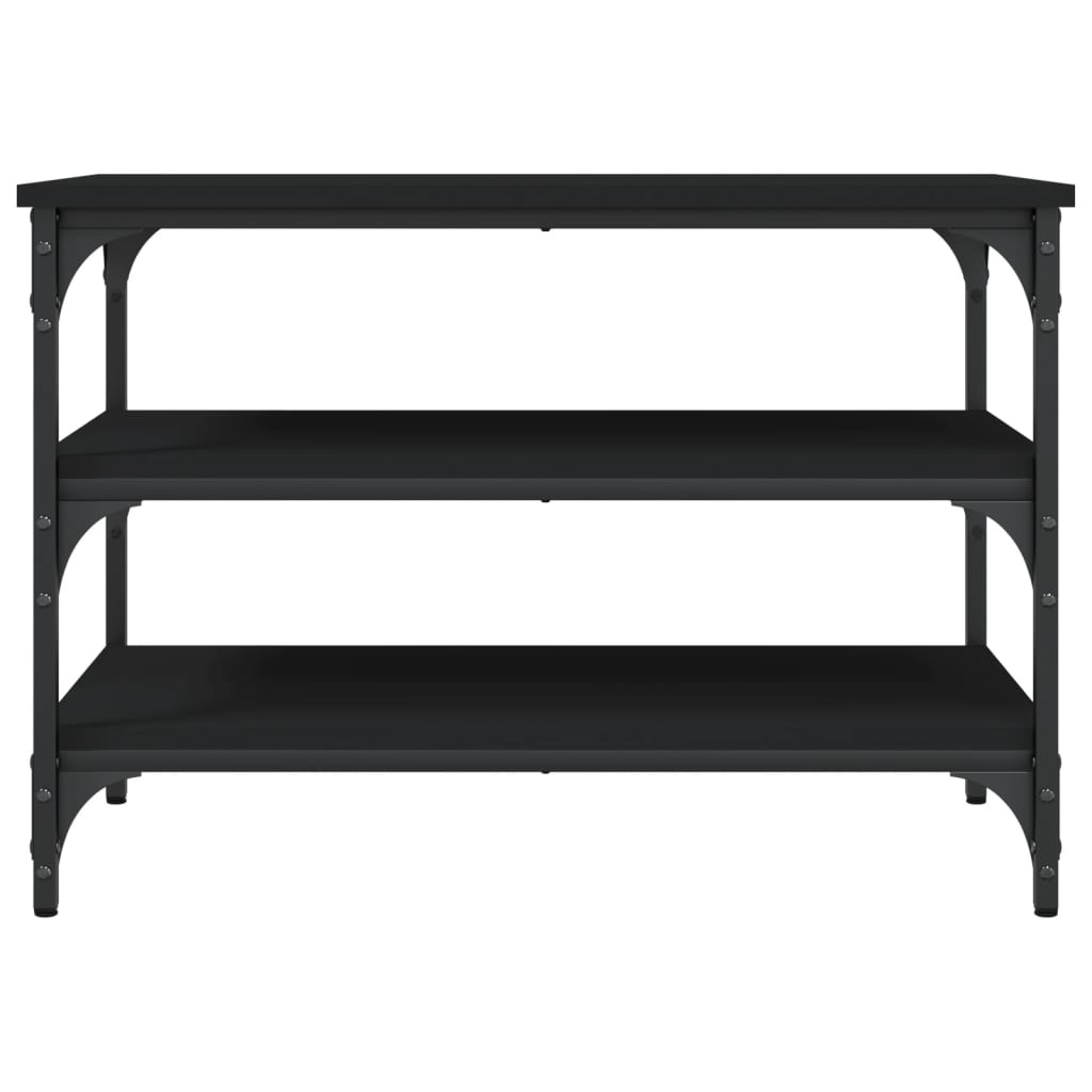 VidaXL Schoenenbankje 70x38,5x49 cm bewerkt hout zwart