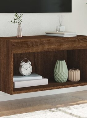 VidaXL Tv-meubel met LED-verlichting 60x30x30 cm bruineikenkleurig