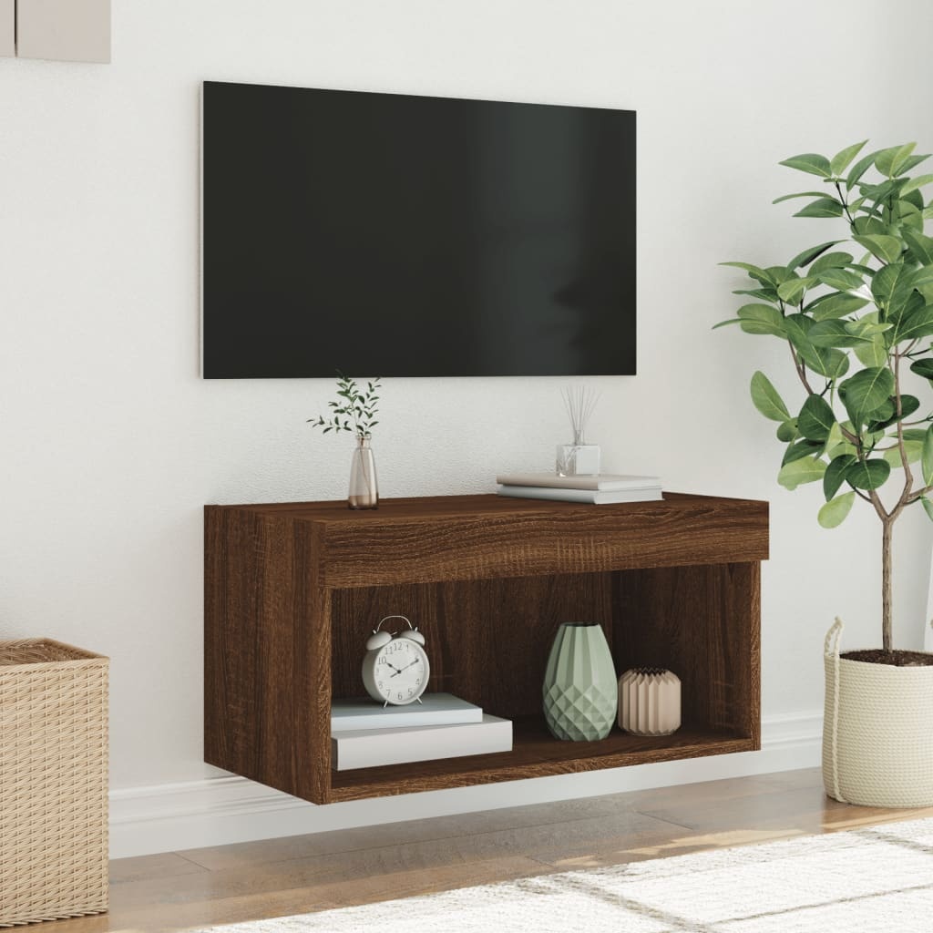 VidaXL Tv-meubel met LED-verlichting 60x30x30 cm bruineikenkleurig