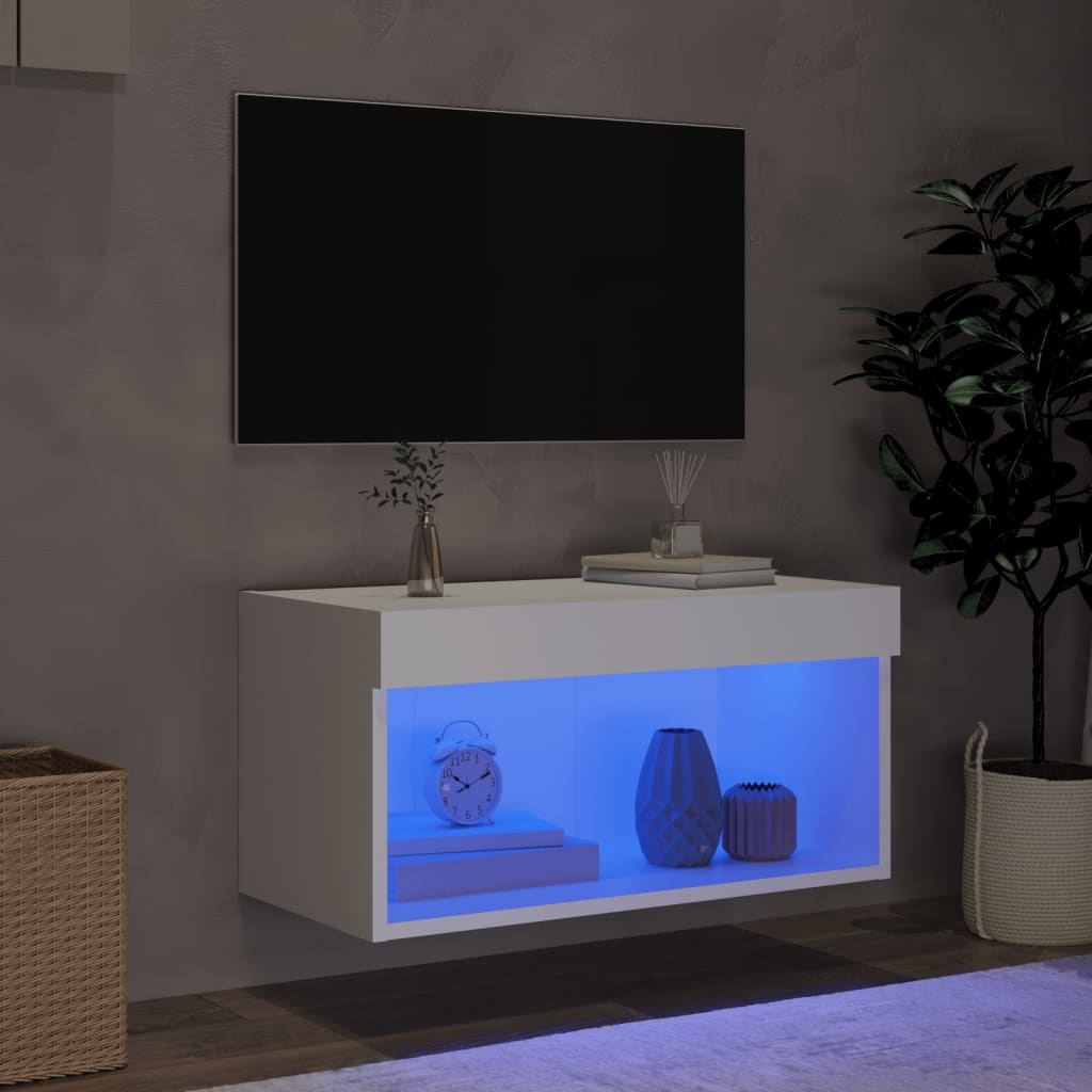 VidaXL Tv-meubel met LED-verlichting 60x30x30 cm wit