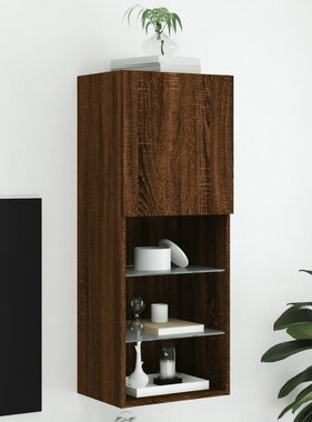 VidaXL Tv-meubel met LED-verlichting 40,5x30x102 cm bruineikenkleurig