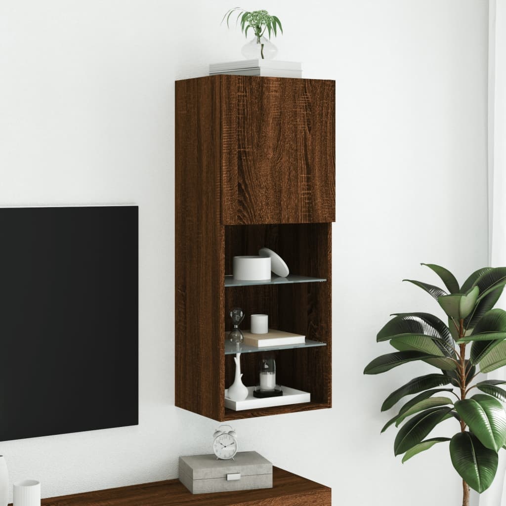 VidaXL Tv-meubel met LED-verlichting 40,5x30x102 cm bruineikenkleurig