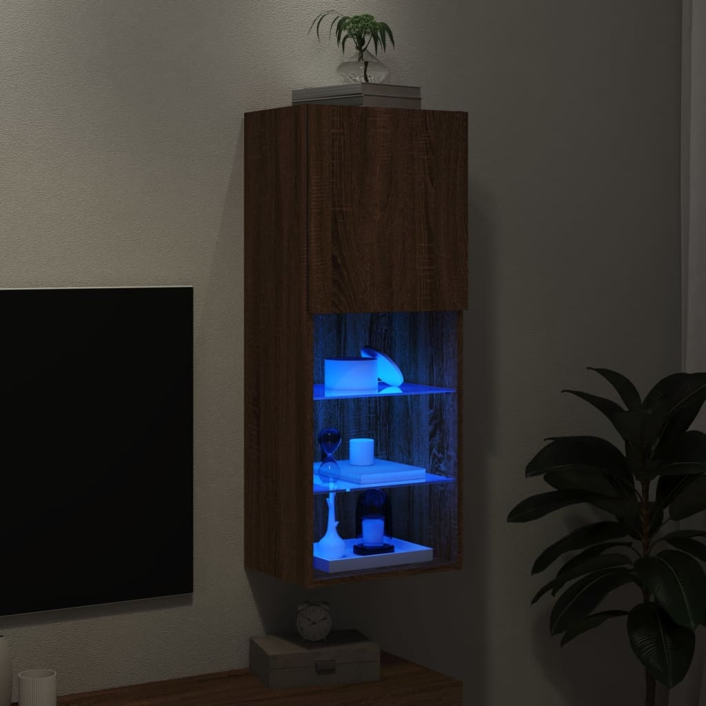 VidaXL Tv-meubel met LED-verlichting 40,5x30x102 cm bruineikenkleurig