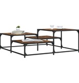 VidaXL Salontafel 107x107x40 cm bewerkt hout gerookt eikenkleurig