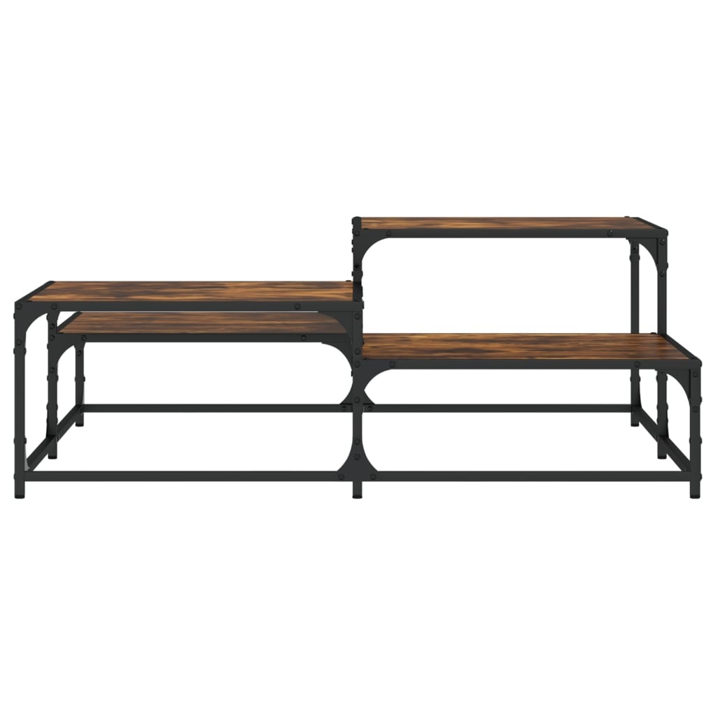 VidaXL Salontafel 107x107x40 cm bewerkt hout gerookt eikenkleurig