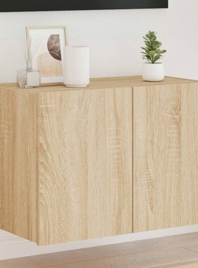 VidaXL Tv-wandmeubel met LED-verlichting 60x35x41 cm sonoma eikenkleur