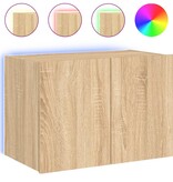 VidaXL Tv-wandmeubel met LED-verlichting 60x35x41 cm sonoma eikenkleur