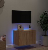 VidaXL Tv-wandmeubel met LED-verlichting 60x35x41 cm sonoma eikenkleur