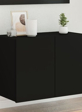 VidaXL Tv-wandmeubel met LED-verlichting 60x35x41 cm zwart