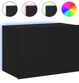 VidaXL Tv-wandmeubel met LED-verlichting 60x35x41 cm zwart