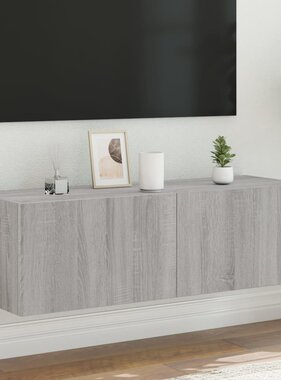 VidaXL Tv-wandmeubel met LED-verlichting 100x35x31 cm grijs sonoma