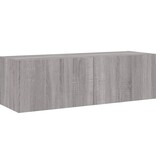 VidaXL Tv-wandmeubel met LED-verlichting 100x35x31 cm grijs sonoma