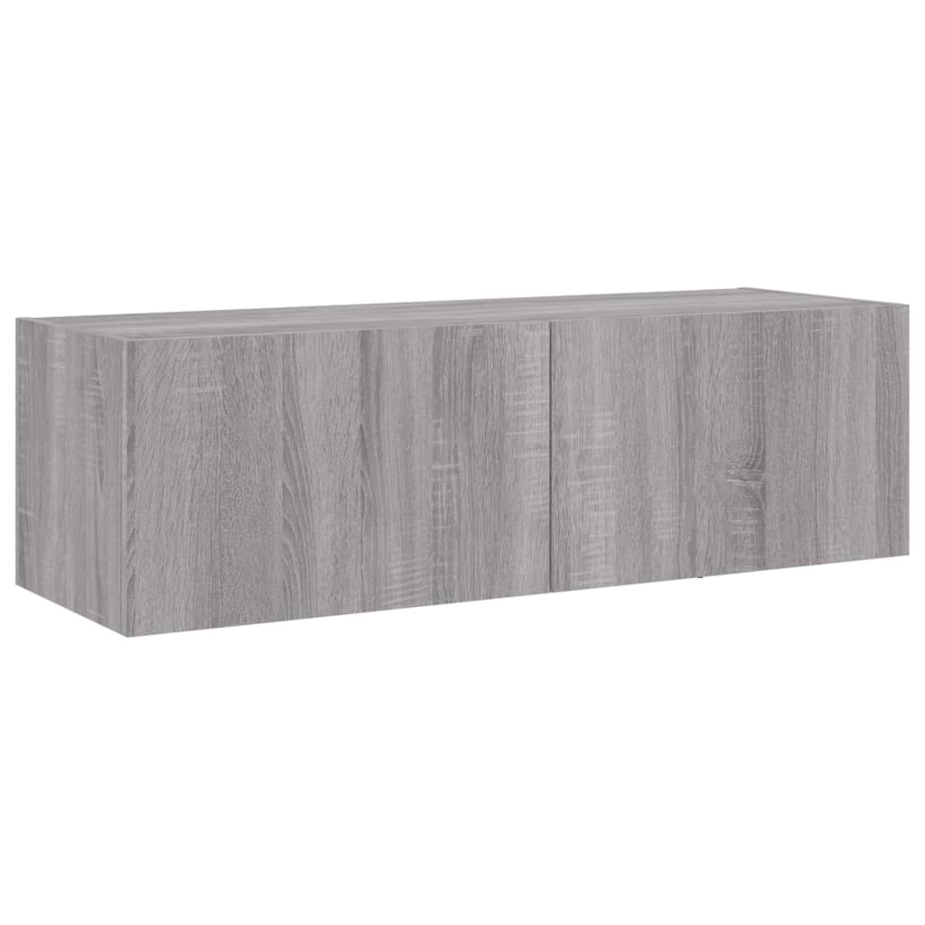 VidaXL Tv-wandmeubel met LED-verlichting 100x35x31 cm grijs sonoma