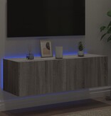 VidaXL Tv-wandmeubel met LED-verlichting 100x35x31 cm grijs sonoma