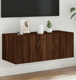 VidaXL Tv-wandmeubel met LED-verlichting 80x35x31 cm bruineikenkleurig