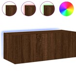VidaXL Tv-wandmeubel met LED-verlichting 80x35x31 cm bruineikenkleurig
