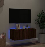 VidaXL Tv-wandmeubel met LED-verlichting 80x35x31 cm bruineikenkleurig