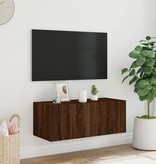 VidaXL Tv-wandmeubel met LED-verlichting 80x35x31 cm bruineikenkleurig