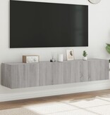 VidaXL Tv-wandmeubels met LED 2 st 80x35x31 cm grijs sonoma
