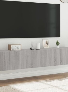 VidaXL Tv-wandmeubels met LED 2 st 80x35x31 cm grijs sonoma