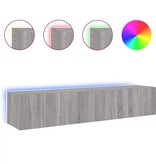 VidaXL Tv-wandmeubels met LED 2 st 80x35x31 cm grijs sonoma