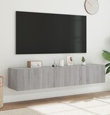 VidaXL Tv-wandmeubels met LED 2 st 80x35x31 cm grijs sonoma