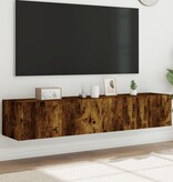 VidaXL Tv-wandmeubels met LED 2 st 80x35x31 cm gerookt eikenkleurig