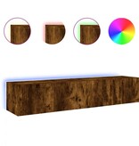 VidaXL Tv-wandmeubels met LED 2 st 80x35x31 cm gerookt eikenkleurig