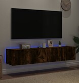 VidaXL Tv-wandmeubels met LED 2 st 80x35x31 cm gerookt eikenkleurig